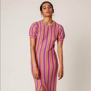 Rachel Antonoff pink striped knit dress